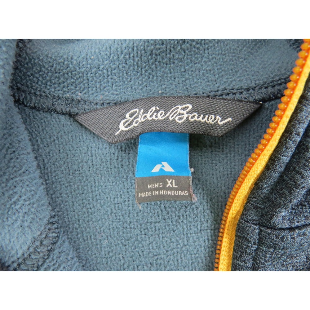 Eddie Bauer Fleece Jacket XL Gray Yellow  First Accent Outdoor Performance - Picture 2 of 8